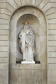 Statue of Sant Jaume Saint James the conquerer, placed on the