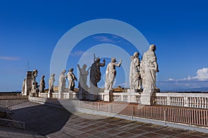 Statue on Sant Peters Basilica in Vatican - Rome Italy