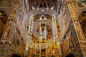 A statue in the Santa Croce church in Florence