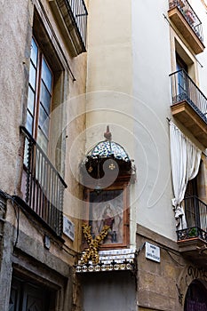 Statue of santa Eulalia in Baixada de Santa Eulalia. Barcelona photo