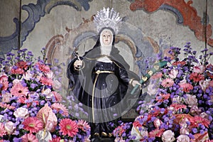 Statue of santa Rita de Cassia in church