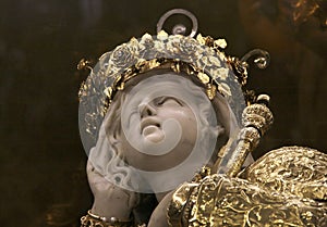 Statue of santa rosalia, marble and gold