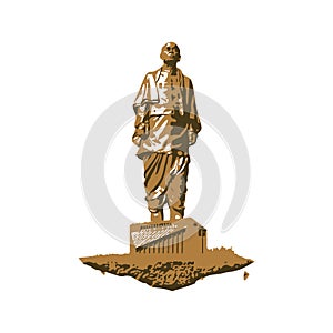 The statue of Sardar Vallabh Bhai Patel in vector form