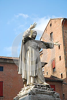Statue of Savonarola in Ferrara - Italy
