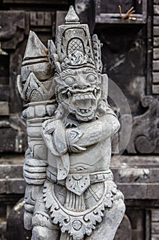 Statue at sea temple Pura Tanah Lot, Bali Island, Indonesia