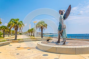 Statue on a seaside promenade at Saint Raphael in France