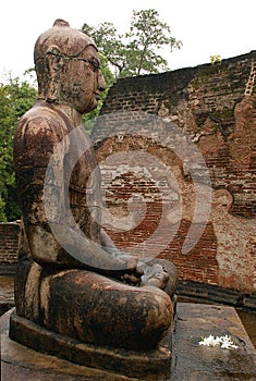 Statue of Seated Buddha in Vatadage Temple