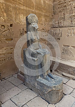 Statue Sekhmet, Migdol Gate entrance to the Mortuary Temple of Ramesses III in Medina Habu.