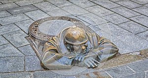 Statue of sewage worker in Bratislava