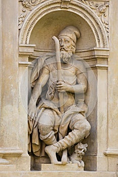 Statue of a Shepherd and his Dog at Prague Loreta