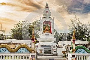 Statue of Shin Upagutta in Prachuap, Khiri, Khan, Thailand