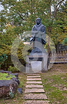 The sculpture of Shinran Shonin the founder of the Jodo Shinshu Buddhist tradition. Kyoto. Japan
