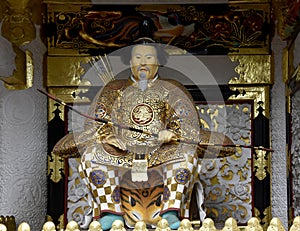 Statue of Shogun Ieyasu at Toshogu Shrine at Nikko, Japan