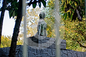 Statue of sitting Frida Kahlo in park from Mexico City