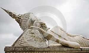 Statue of a sleeping buddha in laos