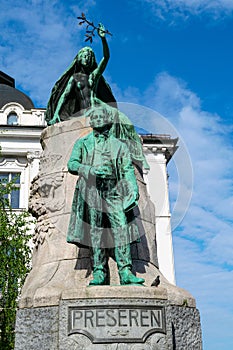 Statue of Slovene national poet France PreÅ¡eren