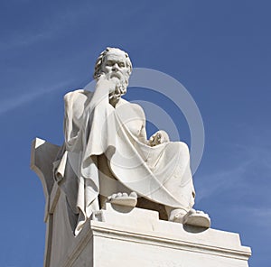 Statue of Socrates in Athens, Greece photo