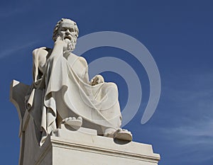 Statue of Socrates with copy space photo