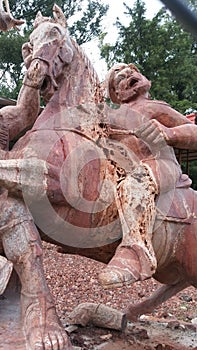 Statue of spaniard on horse photo