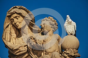 Statue of St. Anne on Charles bridge, Prague.