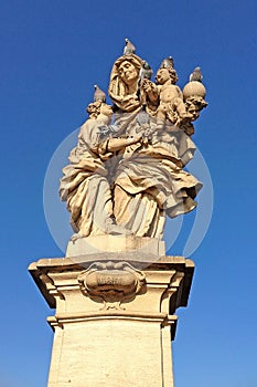 Statue of St Anne with the infant Jesus (by Matej Vaclav Jackel) on the North side of Charles Bridge