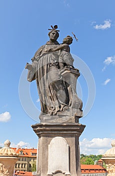 Statue of St. Anthony of Padua on Charles Bridge in Prague