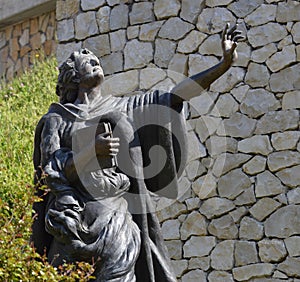 Statue of St Benedict as a boy