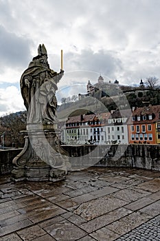The statue of St. Burkard, WÃ¼rzburg