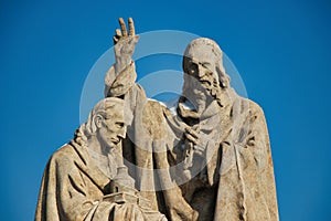 Statue of St. Cyril and St. Methodius on Charles bridge, Prague.