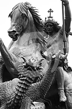 Statue of St. George slaying the Dragon in Berlin, Germany