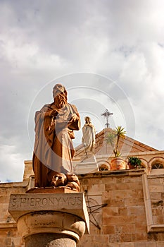 Statue of St. Jerome in Bethlehem