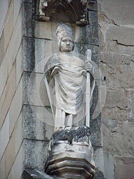 Statue of of St. Jerome 340 - 420 from the Black Church in Brasov. photo