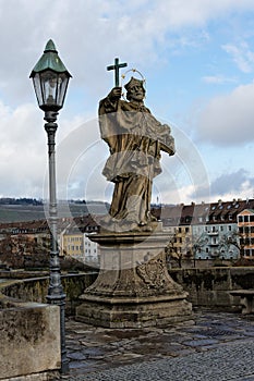 The statue of St. Johannes von Nepomuk , WÃ¼rzburg