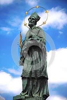 Statue of St. John of Nepomuk on the Charles Bridge Karluv Most photo