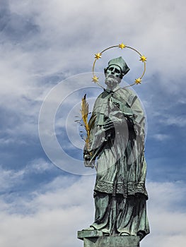 Statue of St. John of Nepomuk on the Charles Bridge in Prague