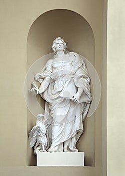 Statue of st John on St. Stanislaus and St Ladislaus cathedral in Vilnius