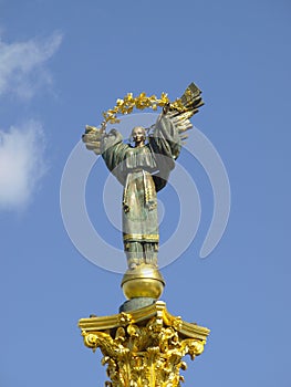 Statue of St. Michael the patron, Kiev photo