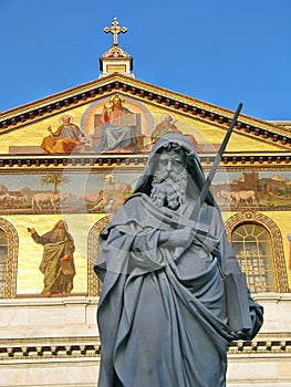 Statue of St. Paul holding a sword