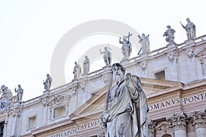 Statue of St. Paul in St. Peter`s Square.