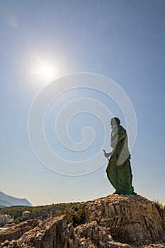 Statue of St. Peter in Makarska, Croatia