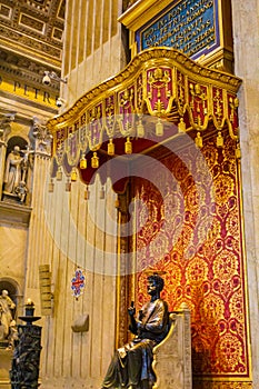 Statue of St Peter in St. Peter`s Basilica Vatican