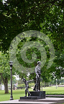 Statue in State Capitol Park in St. Paul, the Capital City of Minnesota