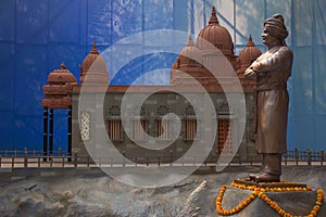 Statue of Swami Vivekananda with replica of Vivekananda Rock Memorial Kanyakumari, Pune