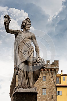 Statue Symbol of Autumn - Santa Trinita Bridge Florence Italy