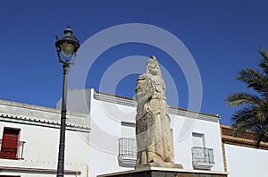 Statue Taifa of  Niebla, Emir of the Algarve. Province of Huelva, Andalusia, Spain