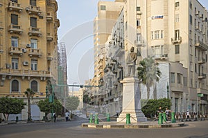 Statue of Talaat Harb is located in Midan Talaat Harb Square, Downtown Cairo