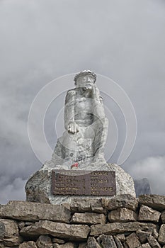 The statue of Thinking Christ, Mount Castellaz, Trekking of the Thinking Christ.
