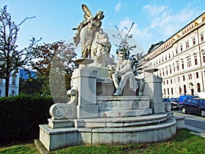 The statue to Ferdinand Raimund Denkmal Ferdinand Raimund, Wien - Vienna, Austria