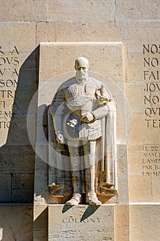 Statue to Gaspard de Coligny on the Reformation Wall in Geneva