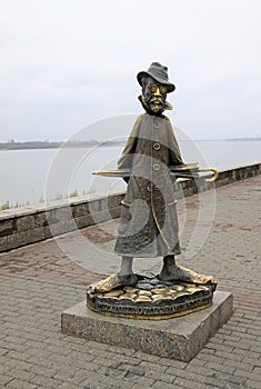 Statue to russian writer Anton Chekhov in TOMSK, RUSSIA